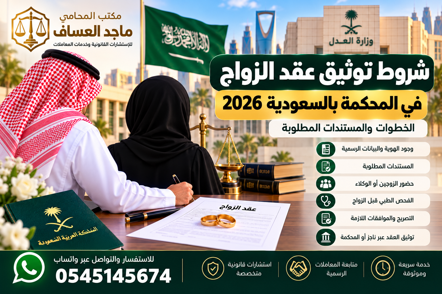 شروط توثيق عقد الزواج في المحكمة بالسعودية 2026