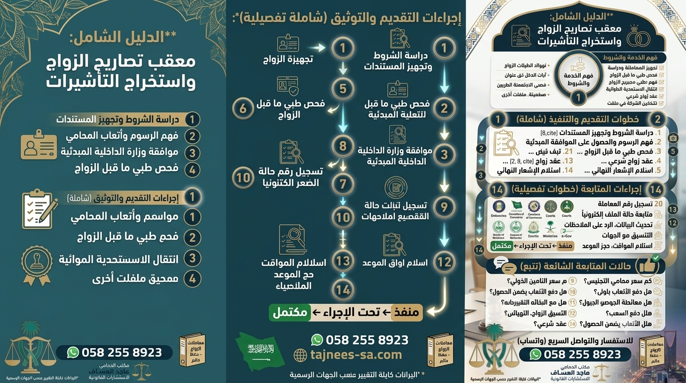 معقب استخراج تصريح زواج | تصريح زواج سعودي من أجنبية