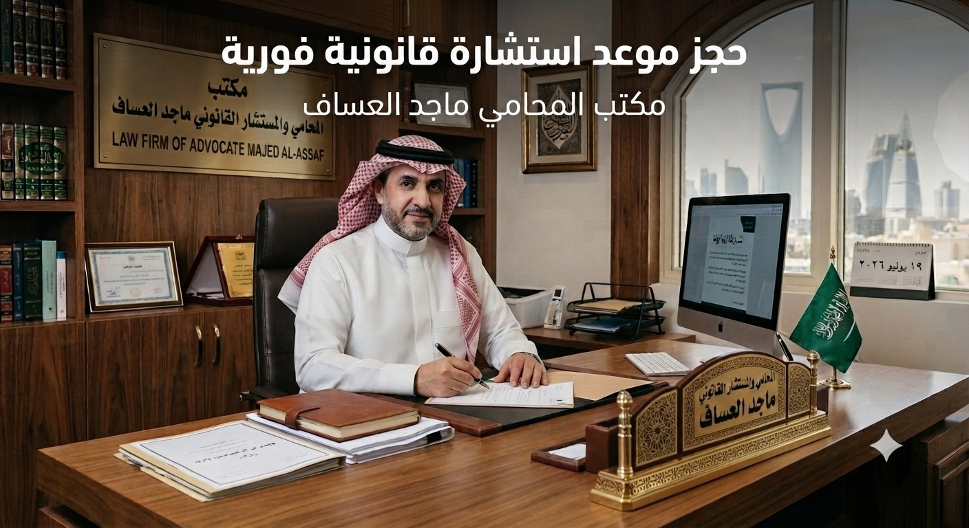 حجز موعد استشارة قانونية فورية | مكتب المحامي ماجد العساف