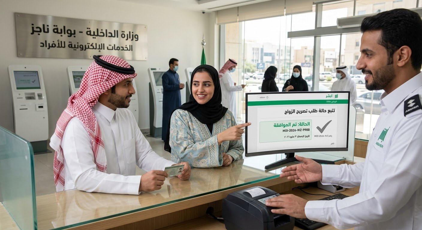 متابعة طلب تصريح الزواج في السعودية 2026 | الاستعلام عن المعاملة