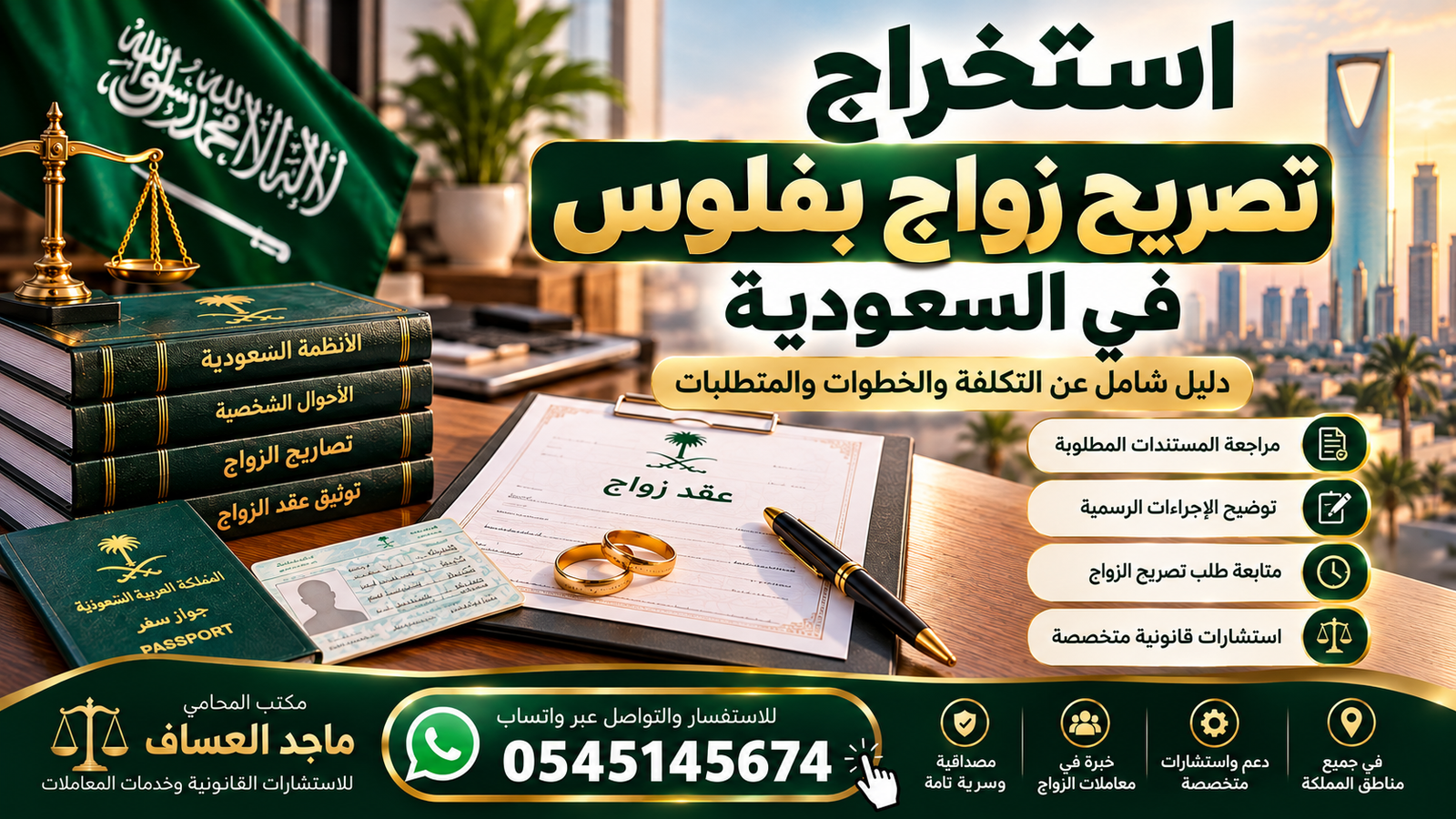 استخراج تصريح زواج بفلوس في السعودية | التكلفة والخطوات